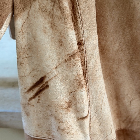 Vintage Italian Elegant Women's LONG Tan Suede Coat - Picture 7 of 16